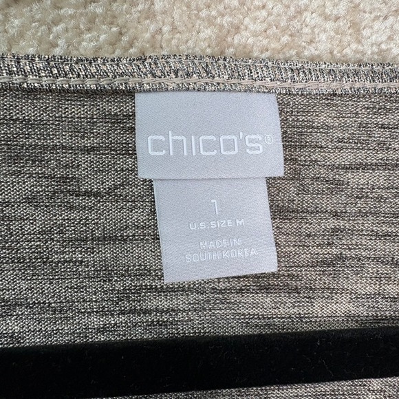 CHICO'S Cowl Neck Top Women's Medium Size 1 Metallic Shimmer Holiday Glam - Picture 5 of 9